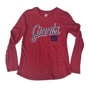 Women's NY Giants NFL Red Long Sleeve Red Shirt Casual Graphic Football M